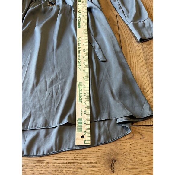 HM Dress Women’s Size Small Sage Green Short V Neck Elastic Waist Silky Feel - Picture 4 of 16